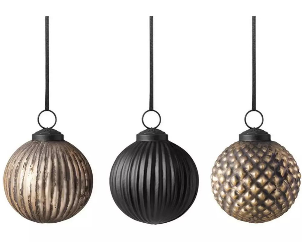 Villeroy & Boch Christmas Kugeln 3tlg. Schwarz