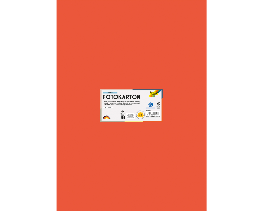 FOLIA Fotokarton 50x70cm 6140 300g, orange