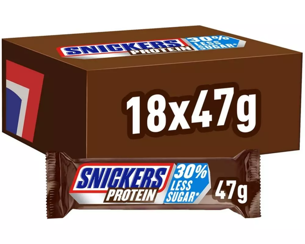 Snickers Schokoladenriegel Protein Riegel Box 18 x 47 g