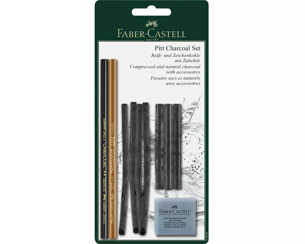 Faber-Castell Zeichenkohle Charcoal Pitt 10-teilig