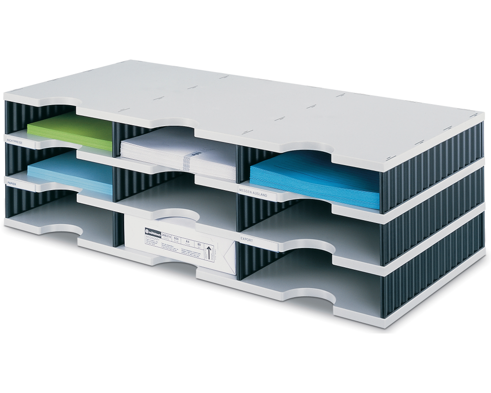 STYRO Styrodoc trio Grundeinheit 268-03031.98 schwarz/grau 9 Fächer