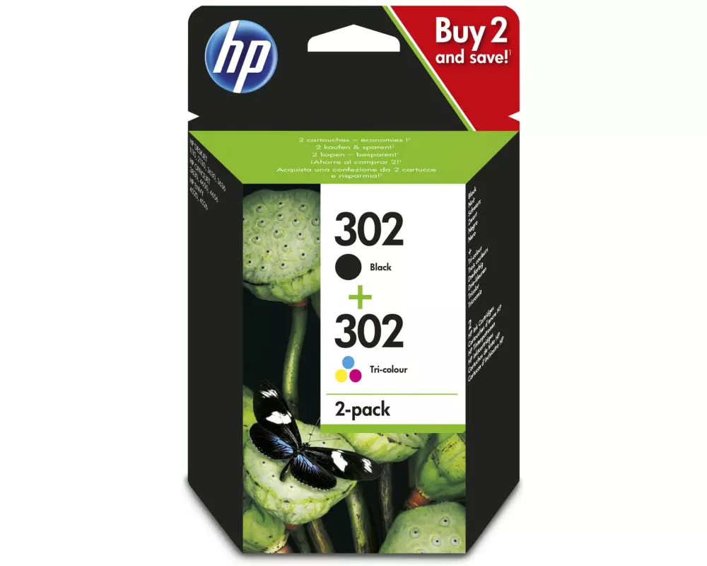HP Combopack Nr. 302 (Tinte X4D37AE) C/M/Y/BK