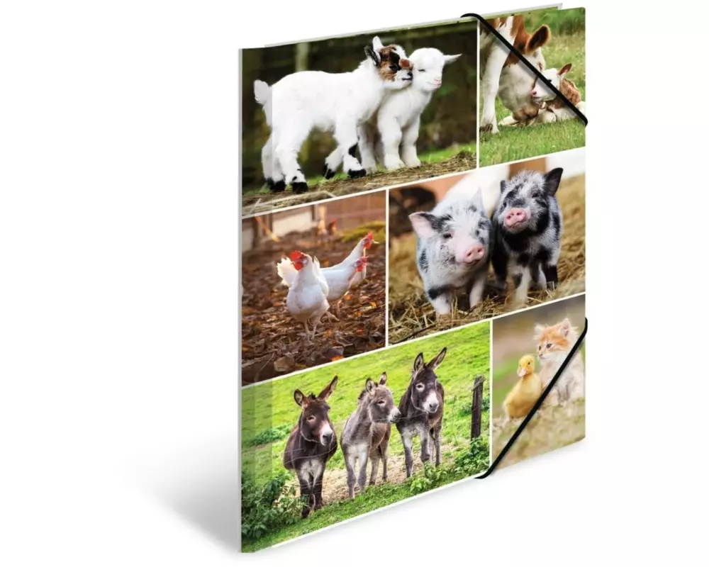 HERMA Gummibandmappe Bauernhoftiere A4, Mehrfarbig