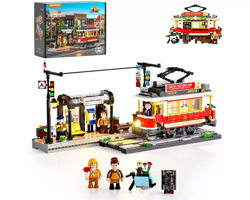Lumibricks Historische Strassenbahn Kunststoffbausatz Retro
