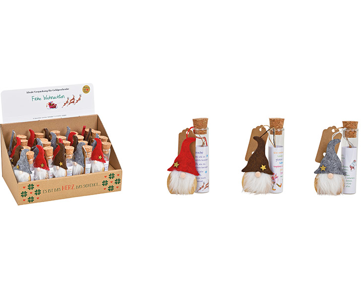 ROOST Geldgeschenk, Wichtel 6x12cm 10031608 Reagenzglas