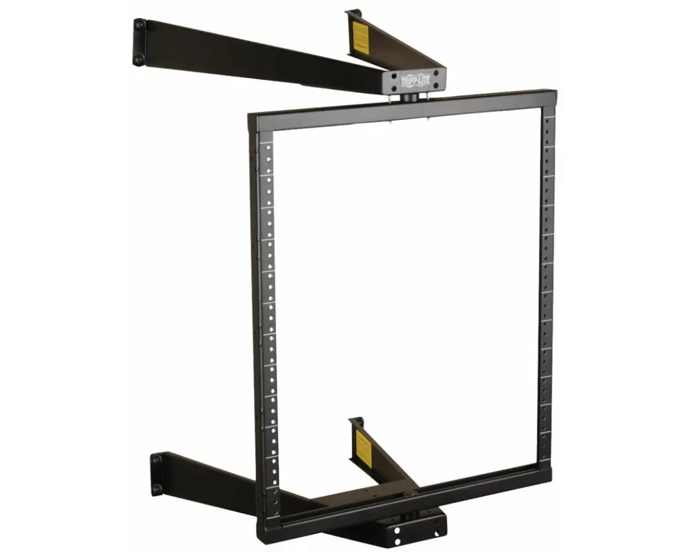 EATON TRIPPLITE SmartRack 12U, Flat-Pack, Low-Profile, Switch-Depth, Wall-Mount, Pivoting, 2-Post, Open Frame Rack