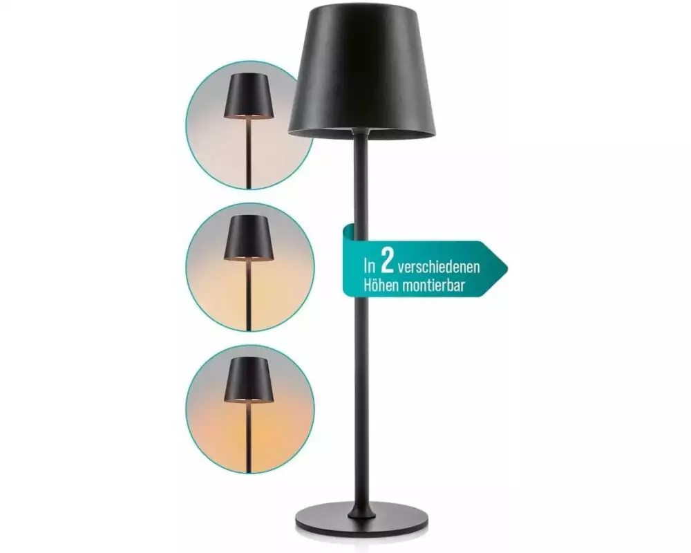 EASYmaxx Tischleuchte mit USB-Anschluss Schwarz