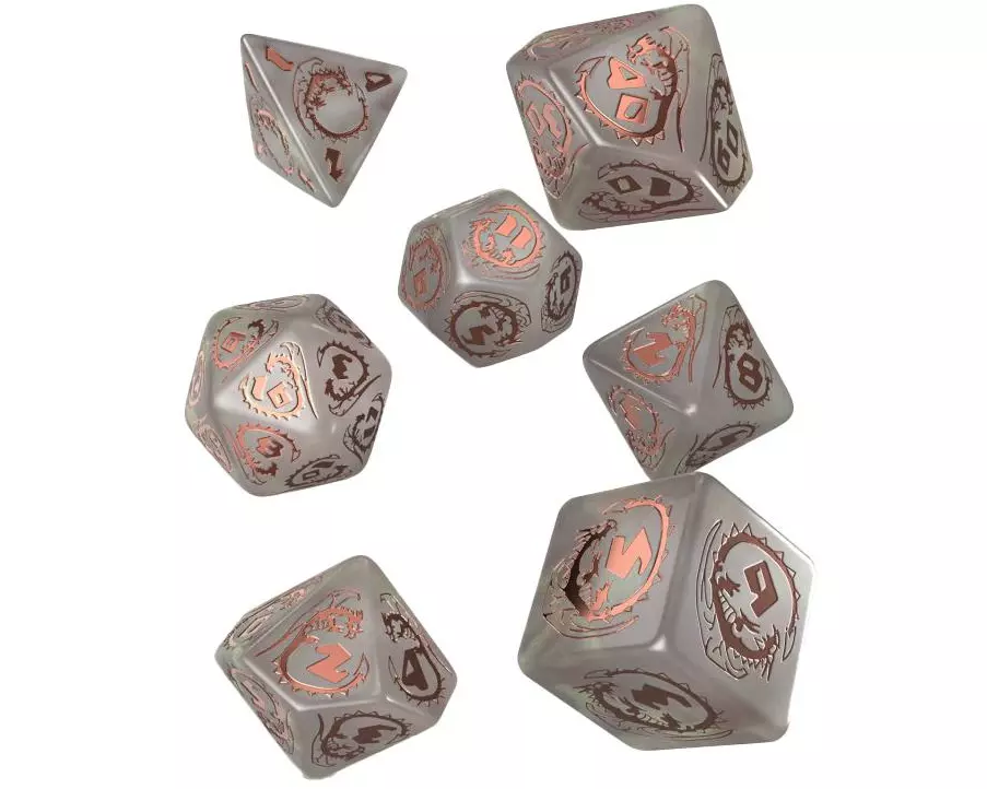 Q Workshop RPG-Würfelset Dragons Dice Set: Quartz 7 Stk.