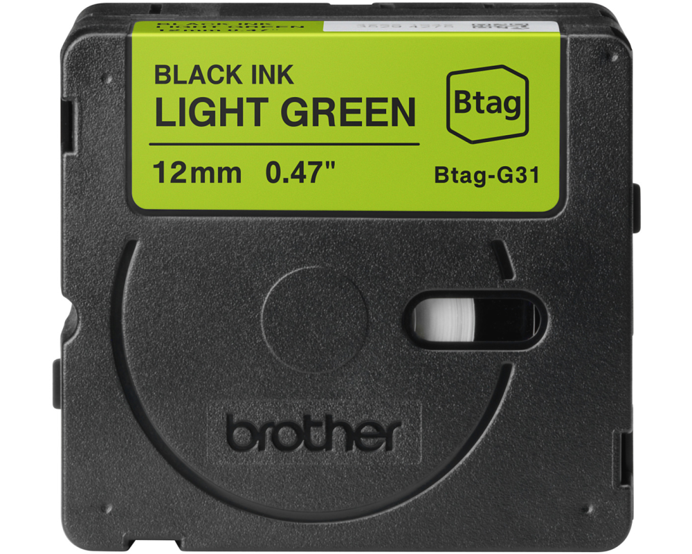 PTOUCH Band schw/hellgr. n. laminiert BTAG-G31 PT-N10/N20/N25BT 12 mm