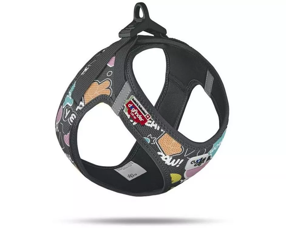curli Geschirr Vest Air-Mesh LE25, 2XS Comic Schwarz