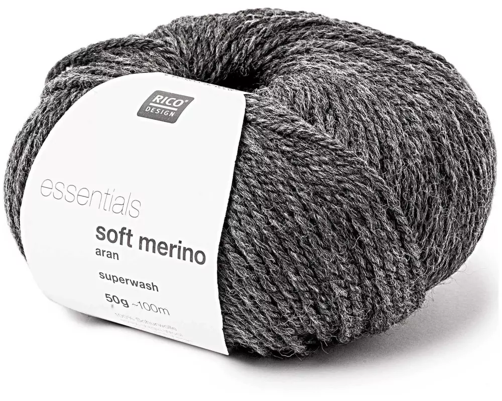 Rico Design Wolle Soft Merino aran 50 g, Grau