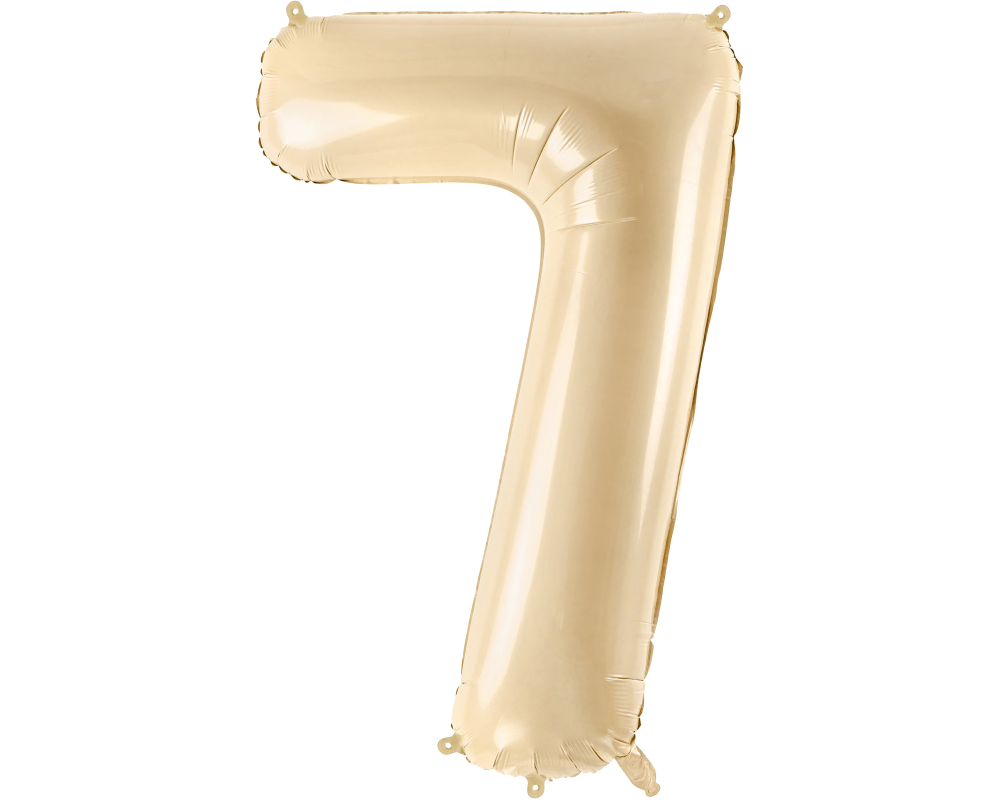 PARTYDECO Folienballon Ziffer 7 72cm FB230P-7-013 beige