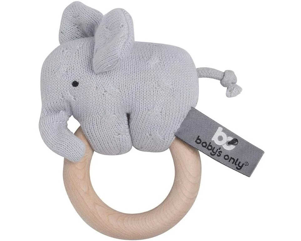 baby's only Rassel Elefant Silbergrau
