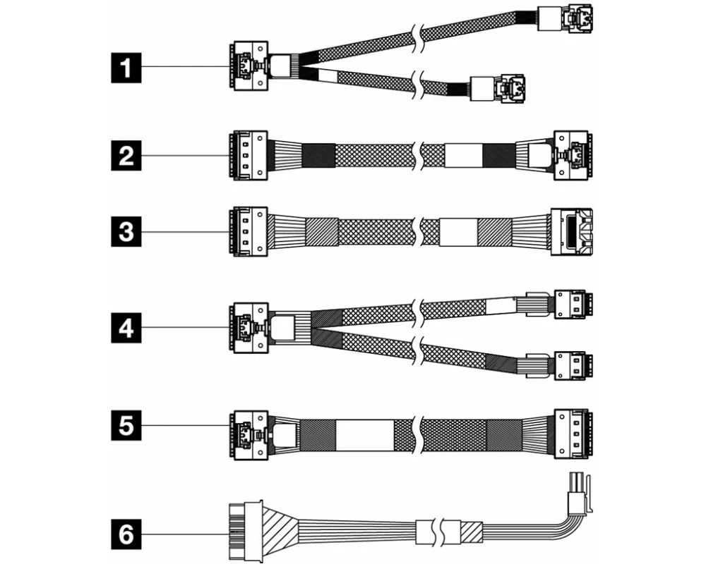 Lenovo ISG ThinkSystem SR650 V3 2.5inch Chassis Front BP1 SAS/SATA Cable Kit