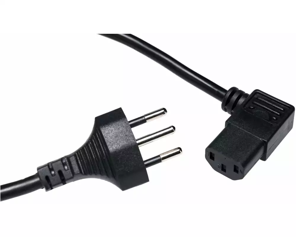 Diggelmann Netzkabel 5 m C13-T12 gewinkelt nach links