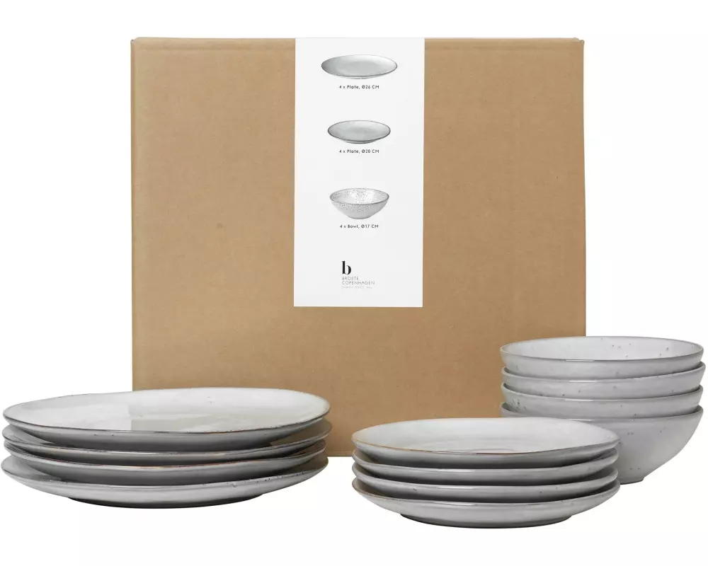 Broste Copenhagen Nordic Sand Steingut Sand 12-teilig