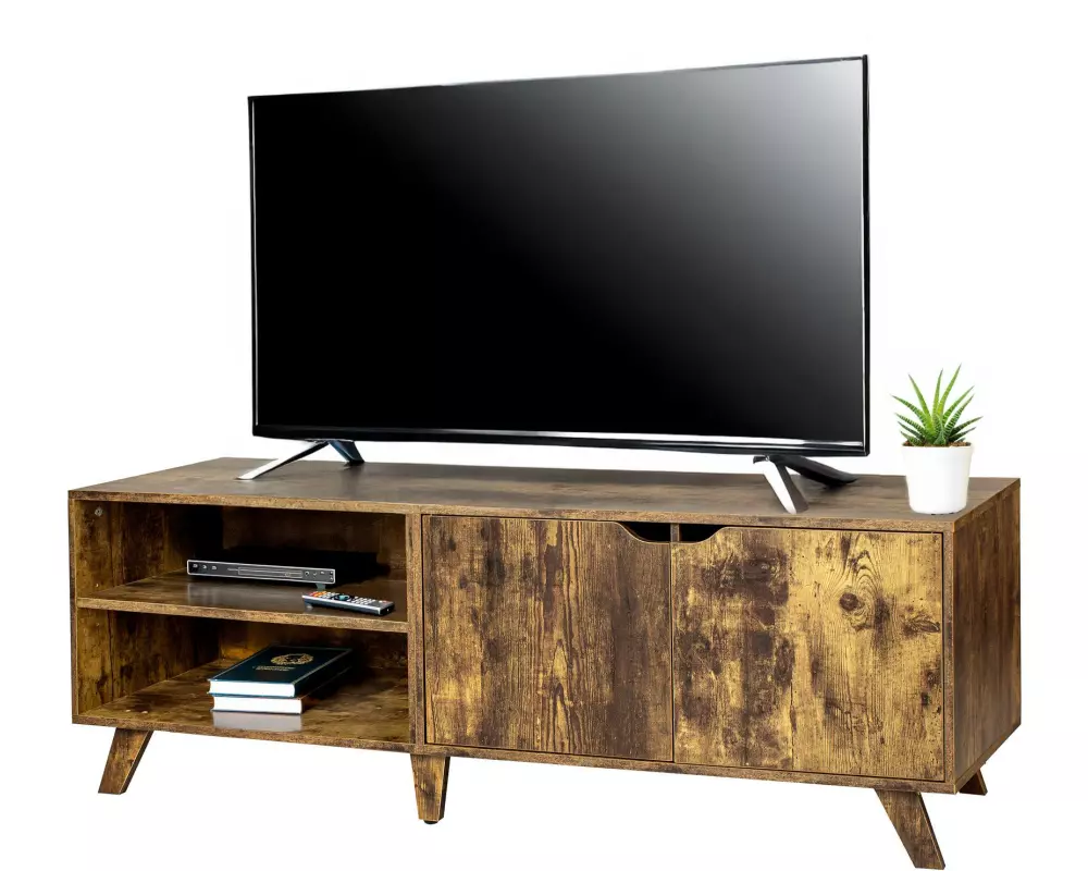 relaxdays TV-Möbel Vintage Style 140 cm, Braun 60 Zoll