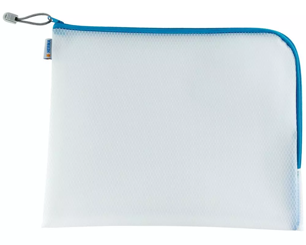 HERMA Etui Mesh Bag 36 x 28 cm, Blau/Weiss