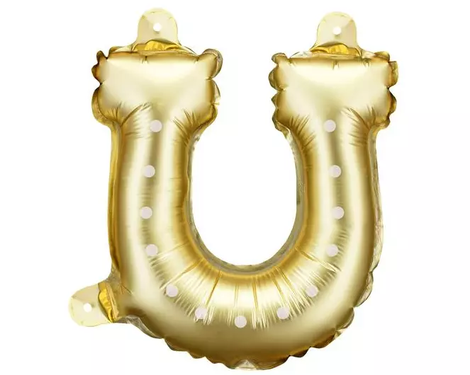 Partydeco Folienballon Hufeisen, Gold, 18 x 19 cm, 3 Stück