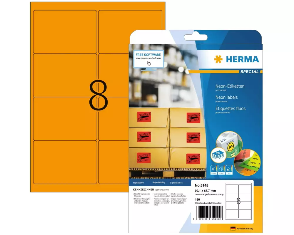 HERMA Universal-Etiketten 9.91 x 6.77 cm, 160 Etiketten