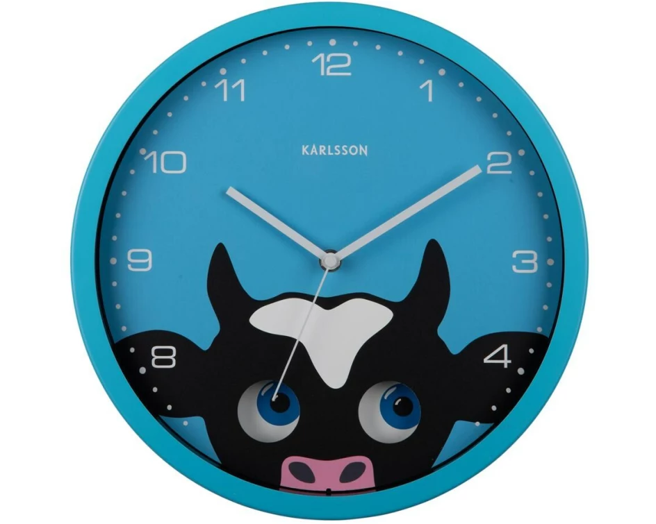 KARLSSON Wanduhr Kuh Ø 30.8 cm, Blau
