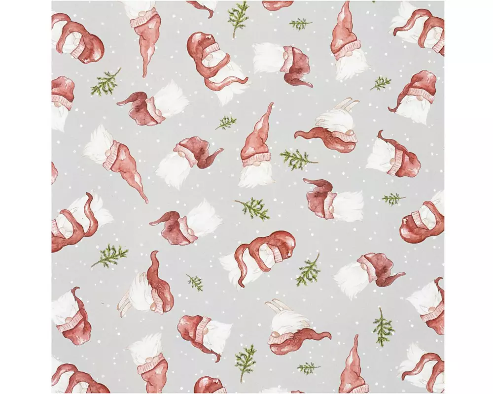 Creativ Company Geschenkpapier Santa 70 cm x 2 m, Grau/Rot