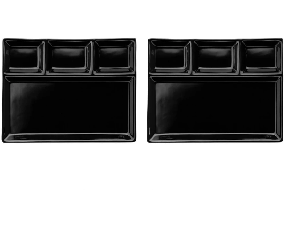 Mäser Fondue-Teller eckig 2 Stück, Schwarz