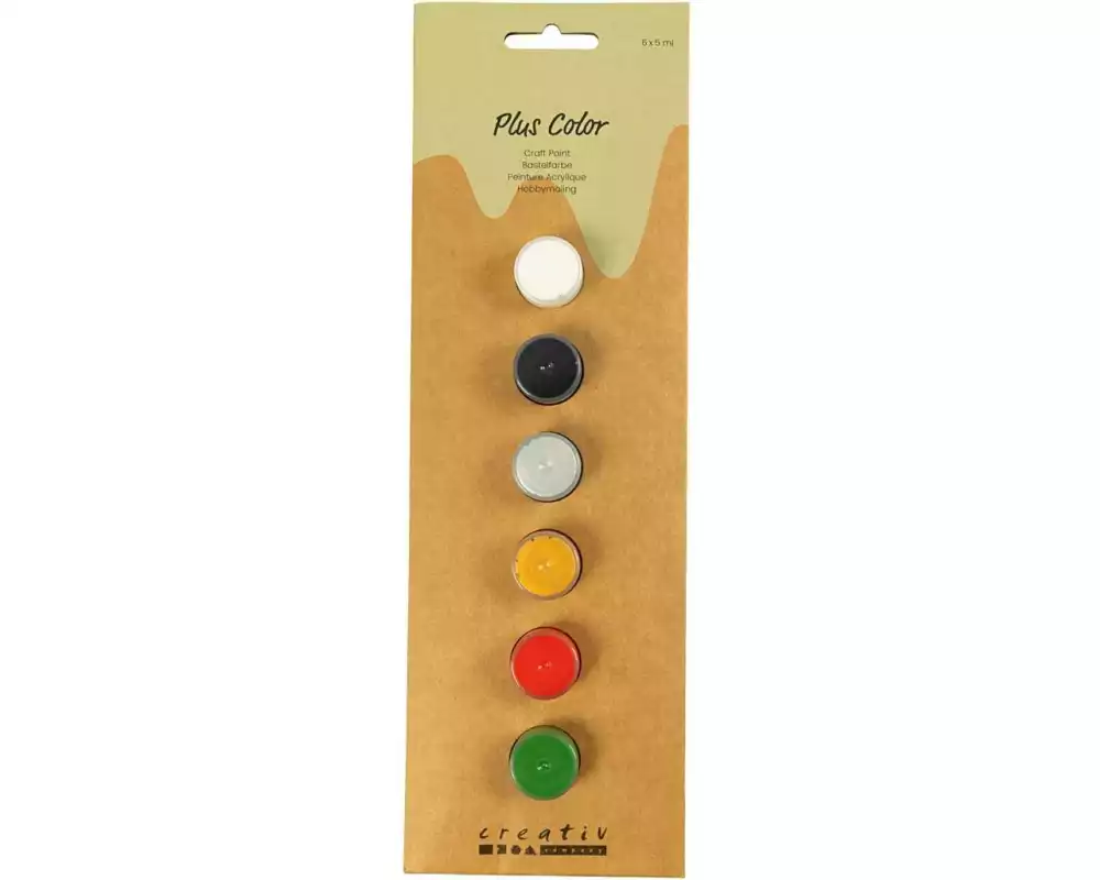 Creativ Company Acrylfarbe Hobbyfarbe Plus Color 6 x 5 ml, Weihnachtsfarben