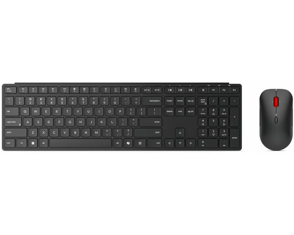 LENOVO Pro Combo 6000 Keyboard and mouse set wireless 2.4 GHz Bluetooth 5.3 US with Euro symbol eclipse black brown box (EU)
