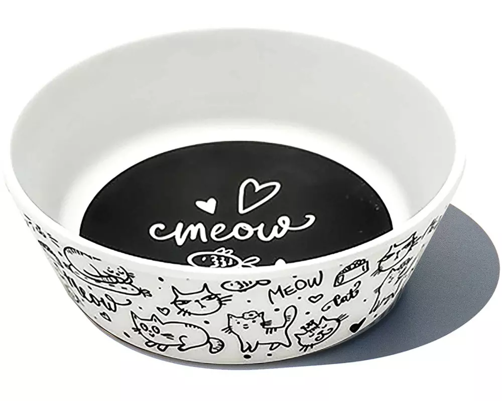 Tarhong Black & White Meow Melamin Ø 12 x 4 cm 355 ml