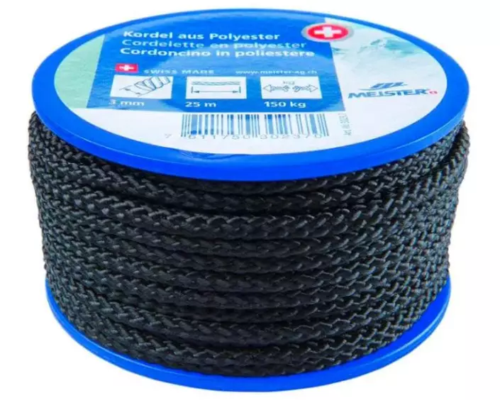 Meister Kordel Ø 3 mm, 25 m, 150 kg, Schwarz