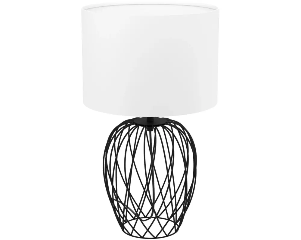 EGLO Leuchten Tischleuchte NIMLET 1x E27 Schwarz/Weiss