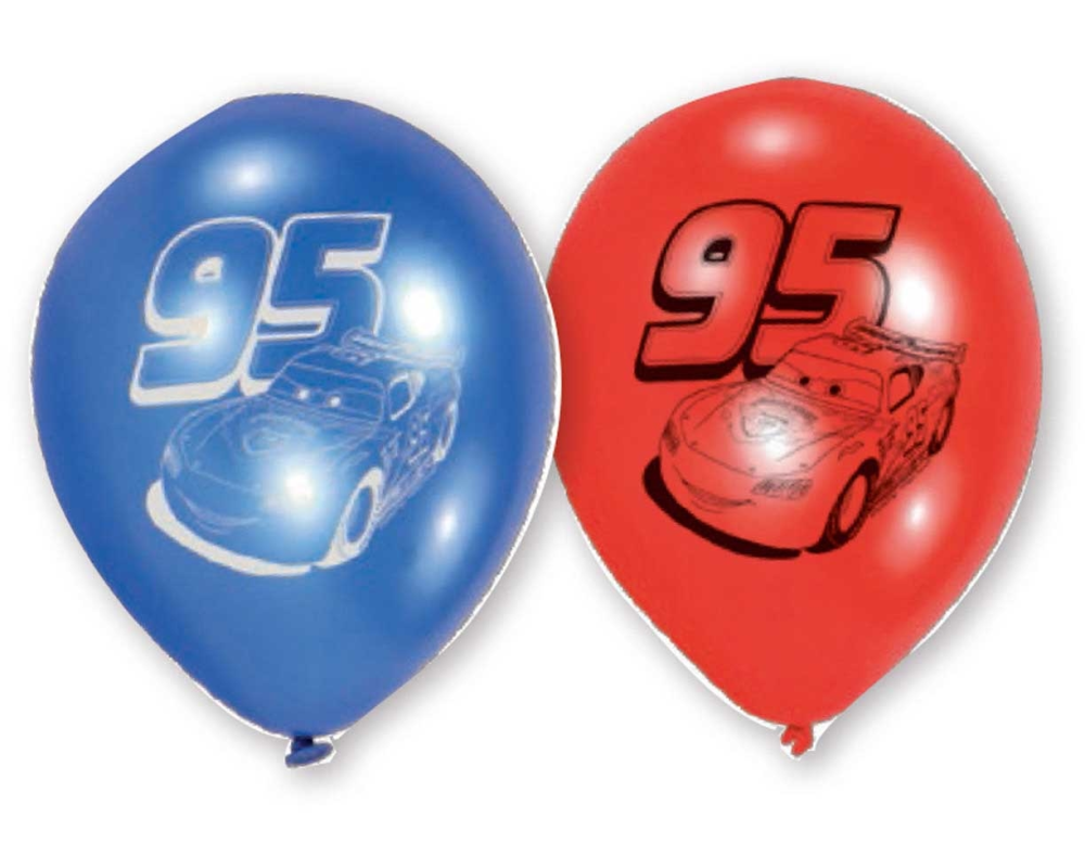 NEUTRAL Latexballons Cars 6 Stk. 999228 rot, blau 22.8cm