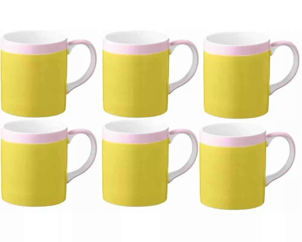 Mila Kaffeetasse United Colors 280 ml, 6 Stück, Gelb