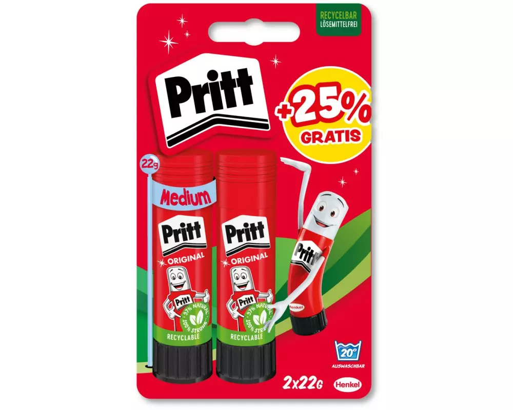 Pritt Klebestift 2 x 22 g, Rot