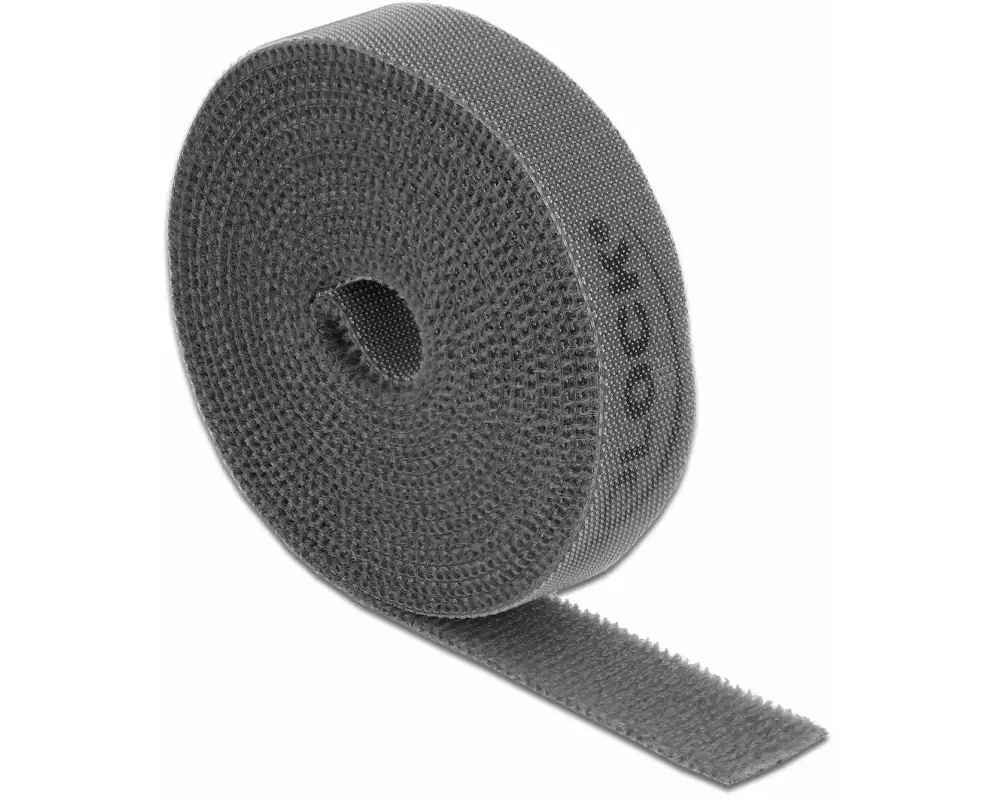 Delock Klettband 2 m x 15 mm Grau