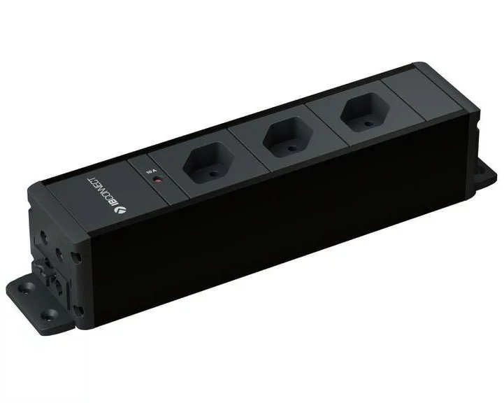 max connect Steckdoseneinheit CUBO 3x T13 Schwarz