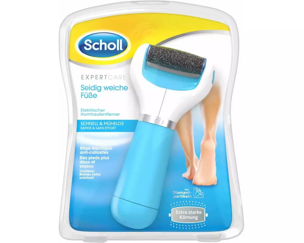Scholl Hornhautentferner Velvet Smooth Electronic Foot File blau