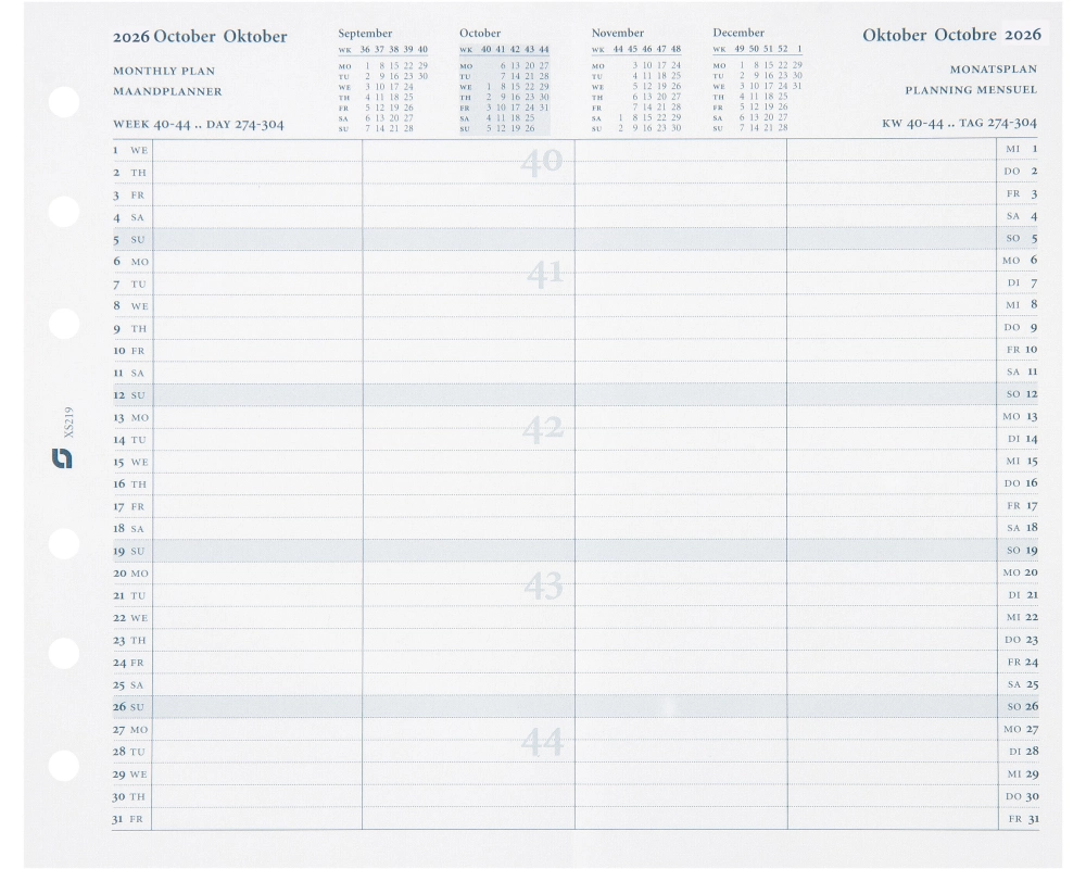 SUCCES Agenda Senior Monatspläne 2026 845219000026U 2J 9.5x15cm