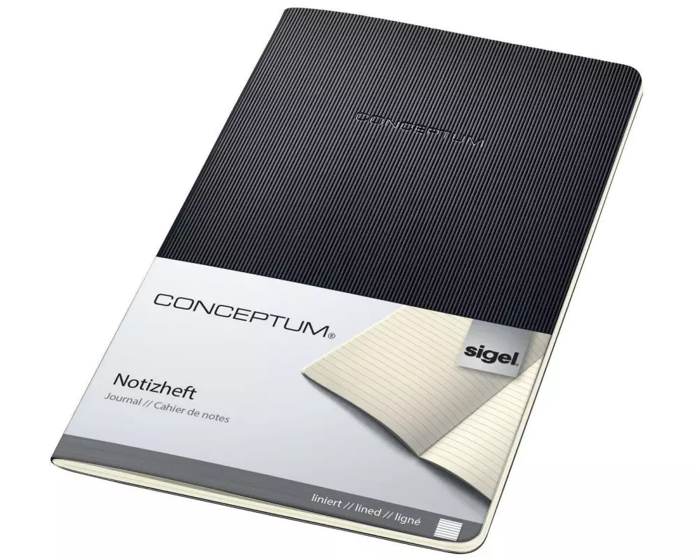 Sigel Notizheft Conceptum A5, Liniert, Schwarz