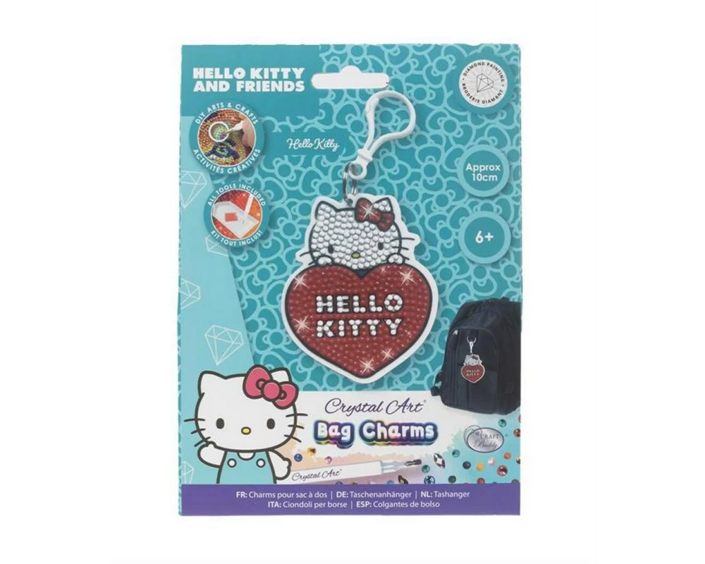 CRAFT Buddy Hello Kitty, Crystal Art Rucksack Anhänger Bastelset