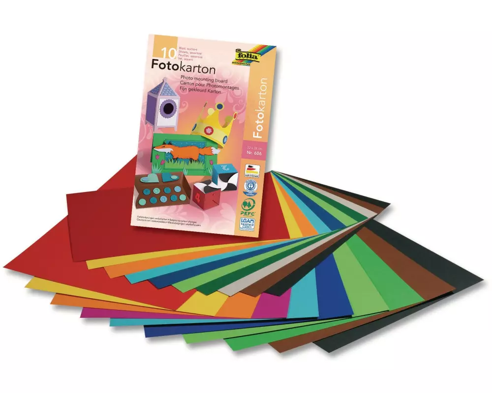 Folia Fotokarton 22 x 33 cm 10 Blätter à 10 Farben