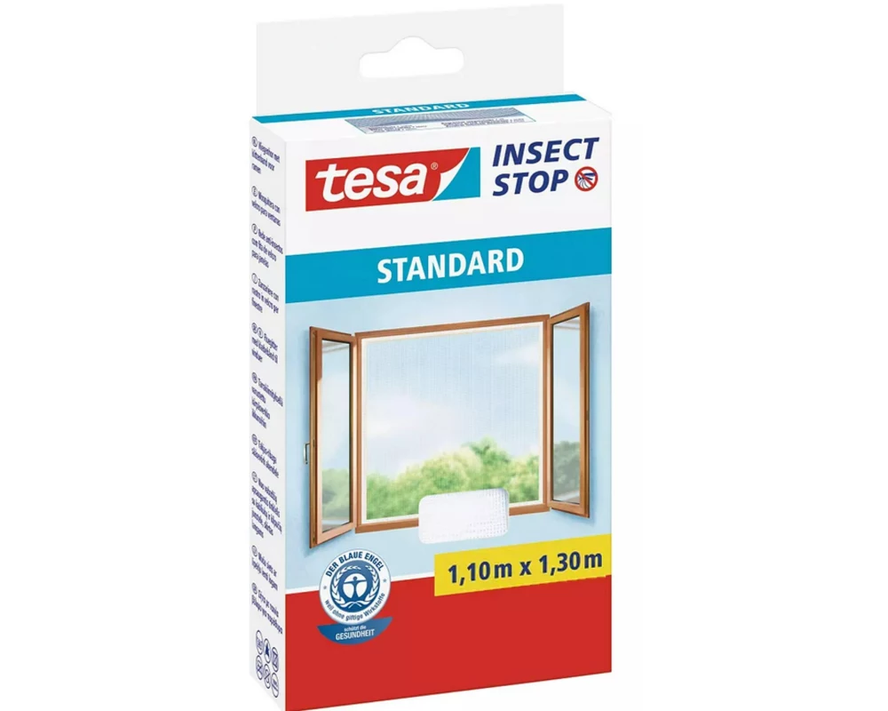 tesa Fliegengitter -Set Standard, 3x 1.1 m x 1.3 m, Weiss
