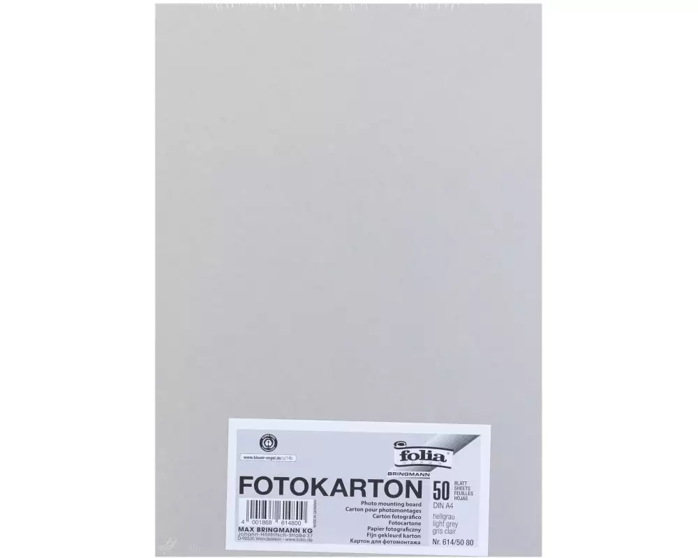 Folia Fotokarton A4, 300 g/m², 50 Blatt, Hellgrau