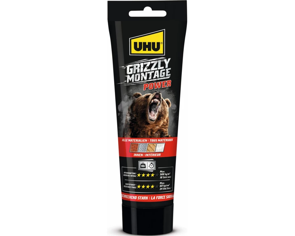 UHU Montagekleber Grizzly Power 250g, Weiss