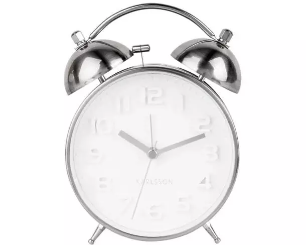 KARLSSON Klassischer Wecker Mr White Silber/Weiss
