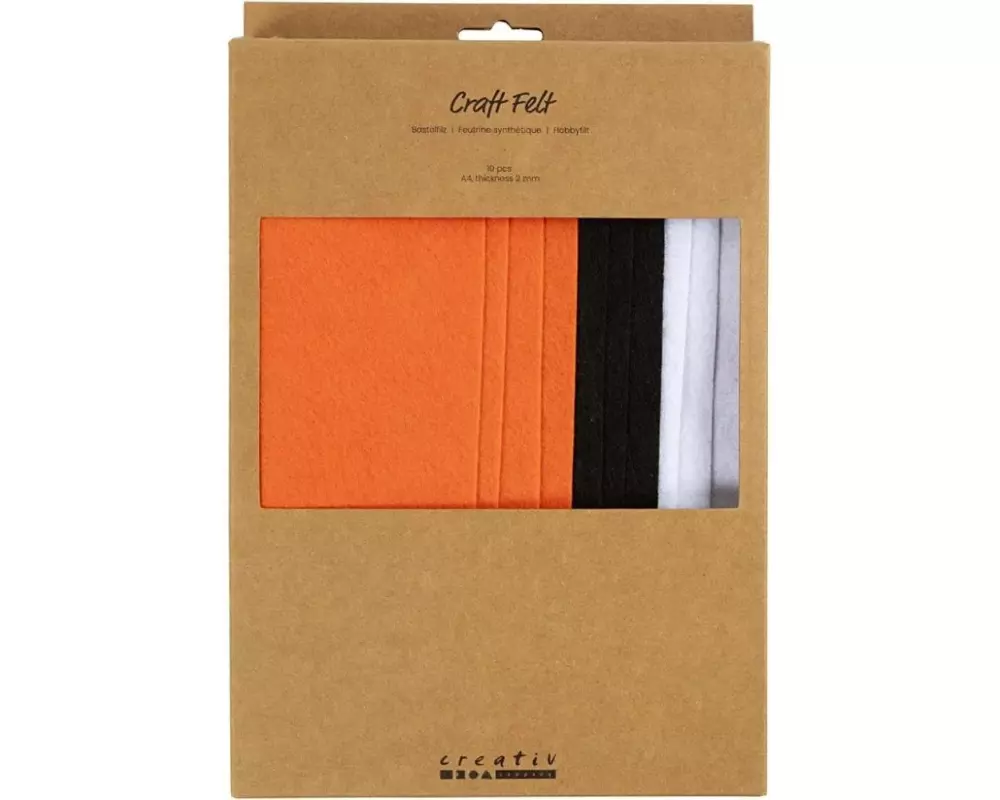 Creativ Company Bastelfilz 10 Stück, Sortiert, Halloween Farben