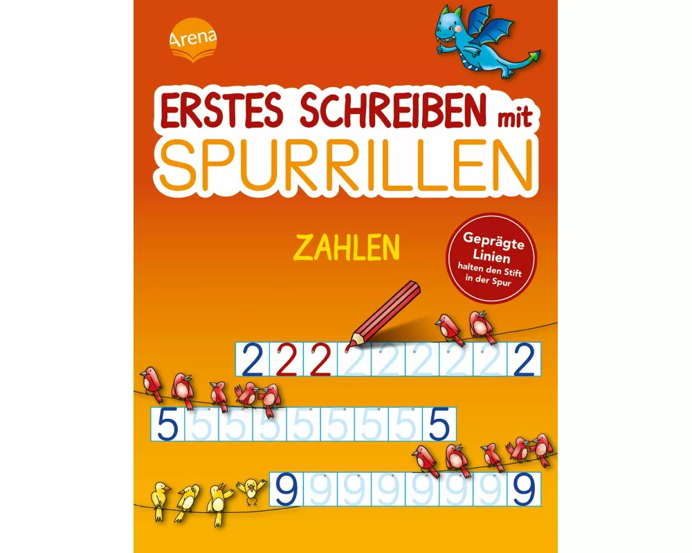 Erstes Schreiben mit Spurrillen. Zahlen