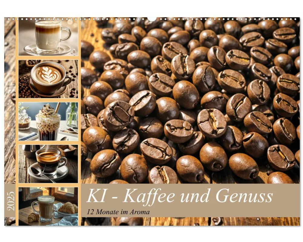 KI - Kaffee und Genuss 12 Monate im Aroma (Wandkalender 2025 DIN A2 quer), CALVENDO Monatskalender