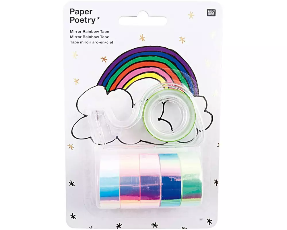 Rico Design Washi Tape Mirror Rainbow Set 6 Rollen